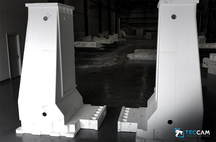 Modèle en polystyrène pour colonnes fraiseuse pont